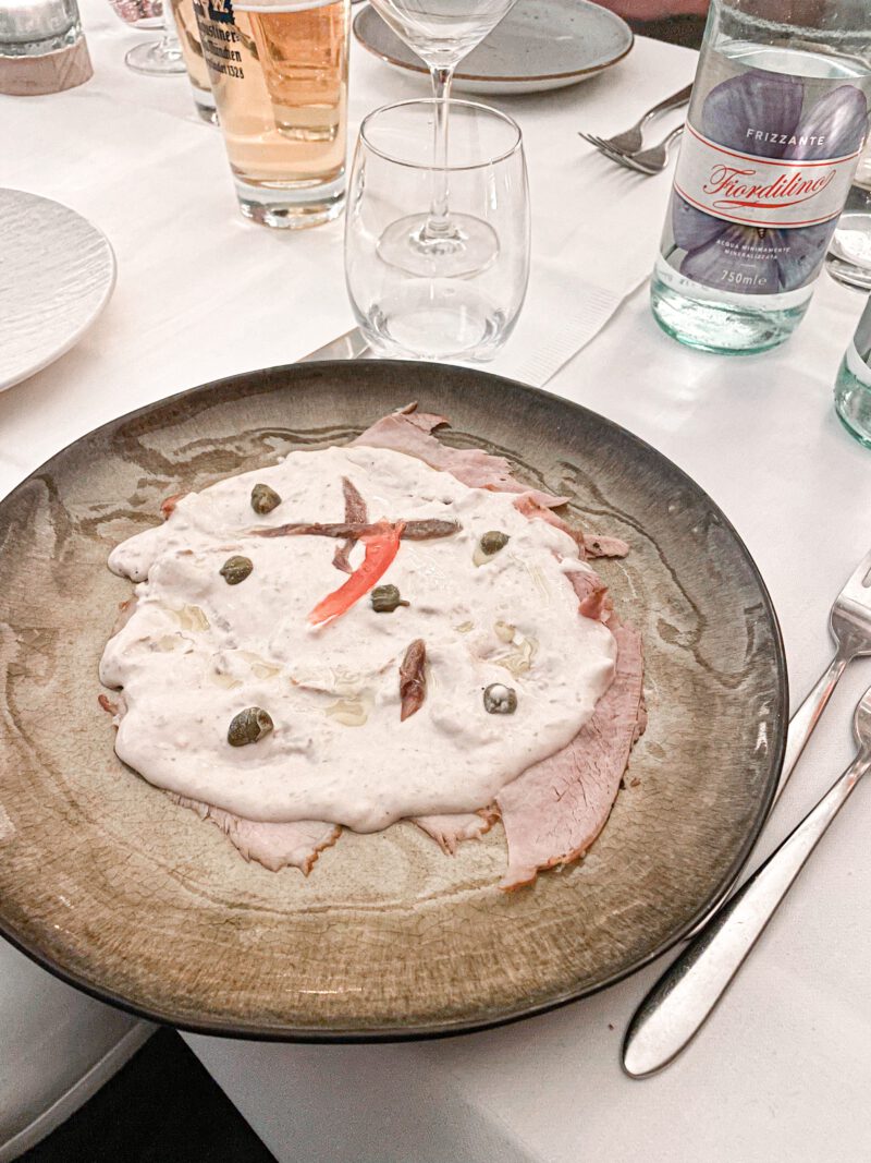 a plate with vitello tonnato