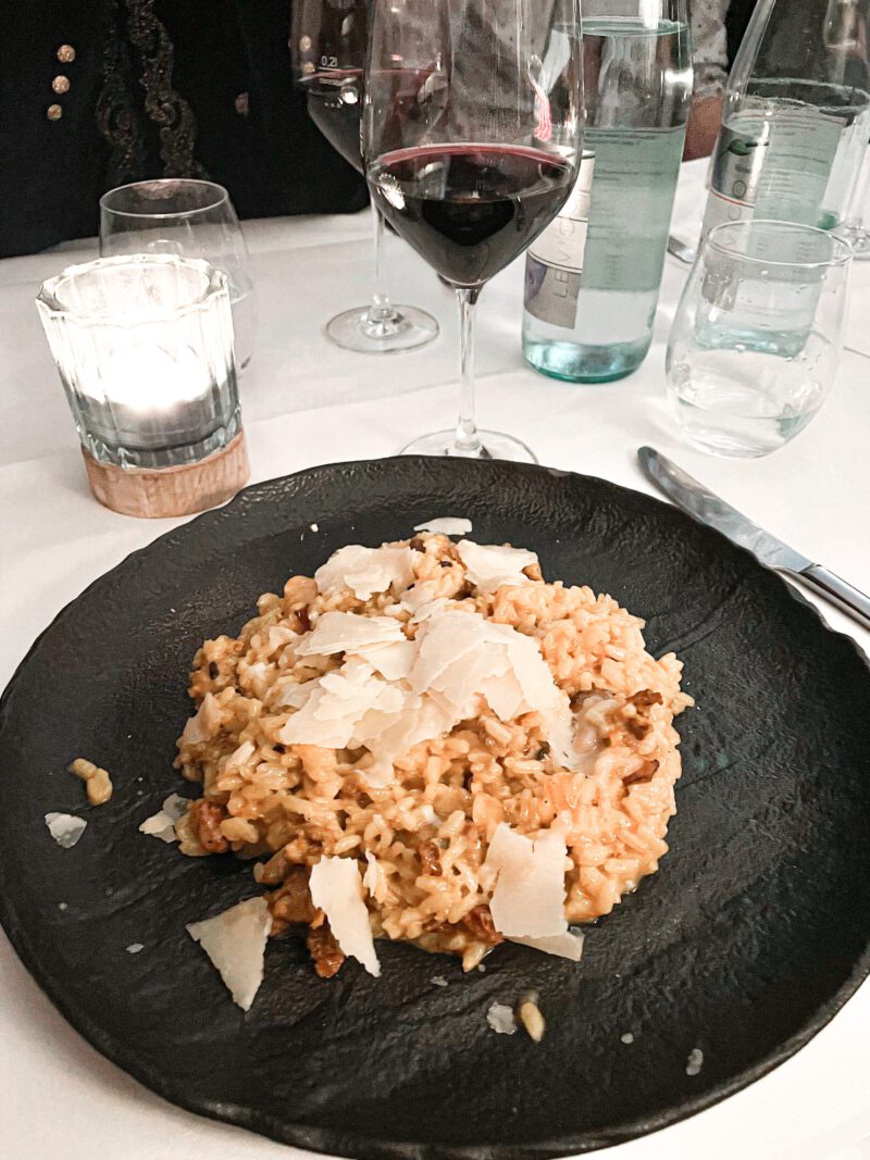 black plate with risotto