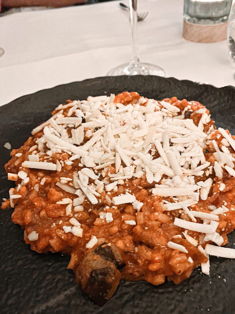black plate with risotto