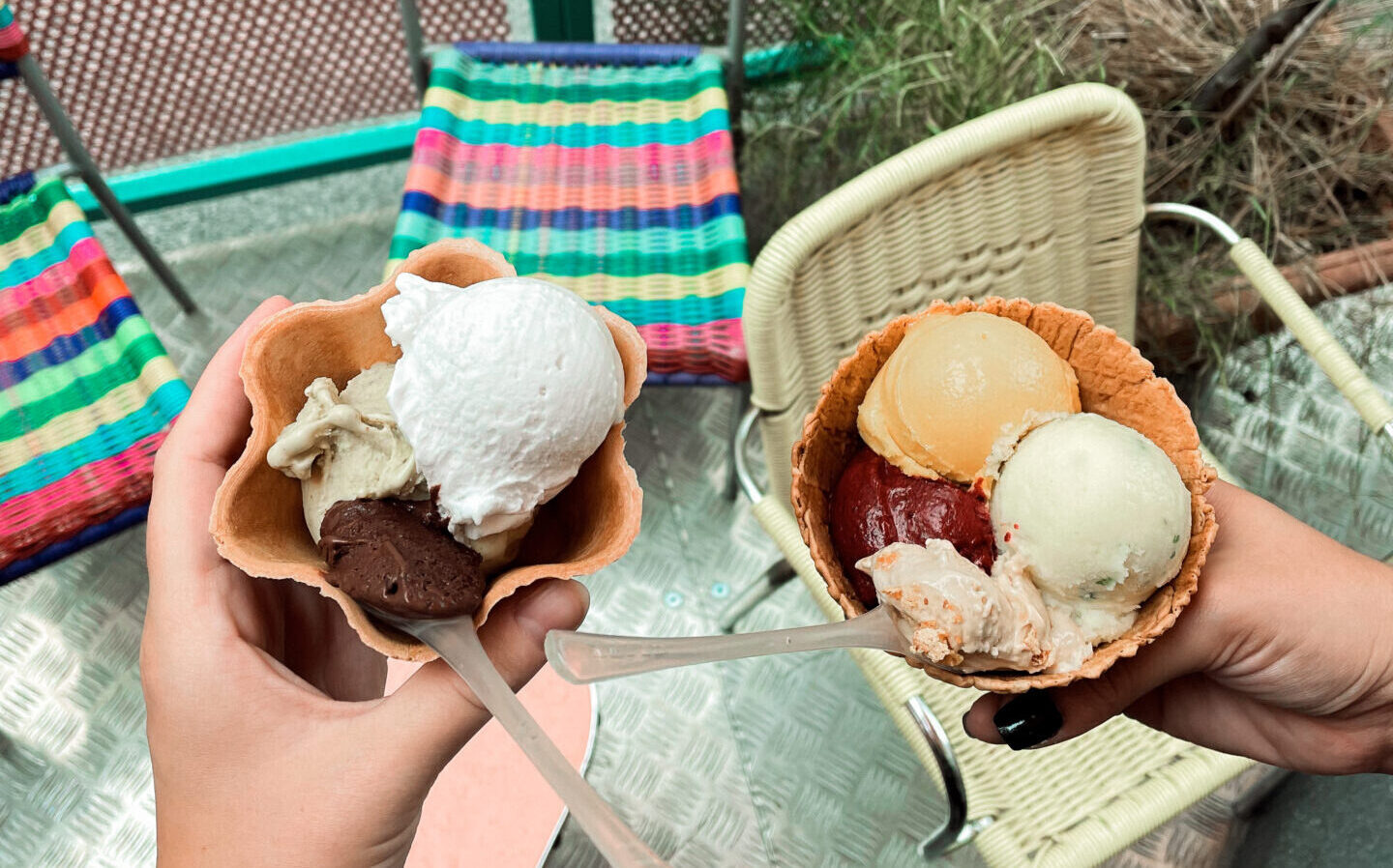 two ice cream cups